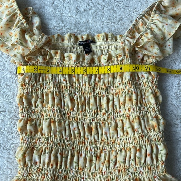 Yellow Floral Ruched Top - Picture 4 of 7